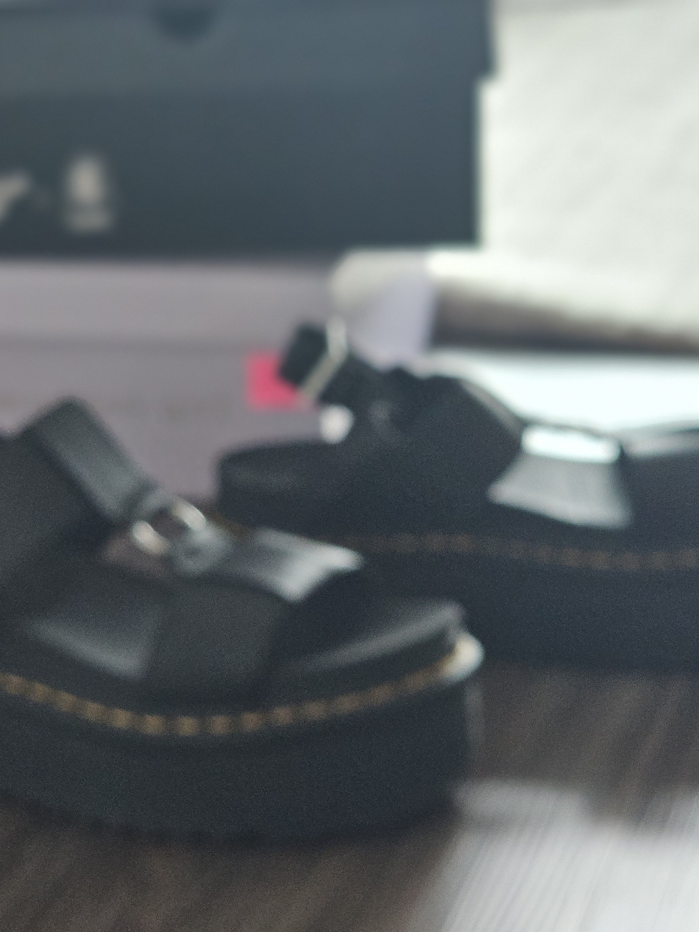 Dr. Martens Francis Black Platform Sandals with Yellow Stitching UK6/US8 - Picture 3 of 6